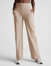 brown high-waisted pants with pockets.